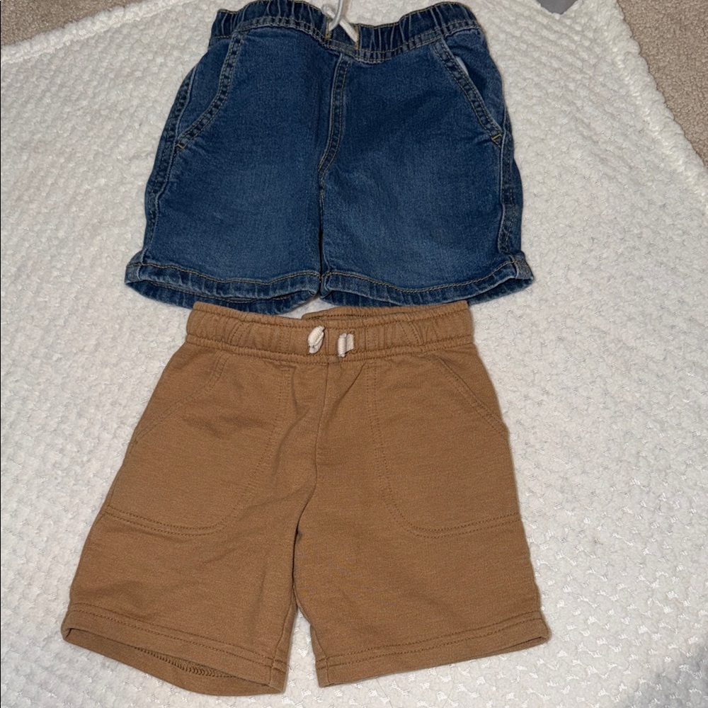 Cat & Jack Denim and Tan Shorts Set